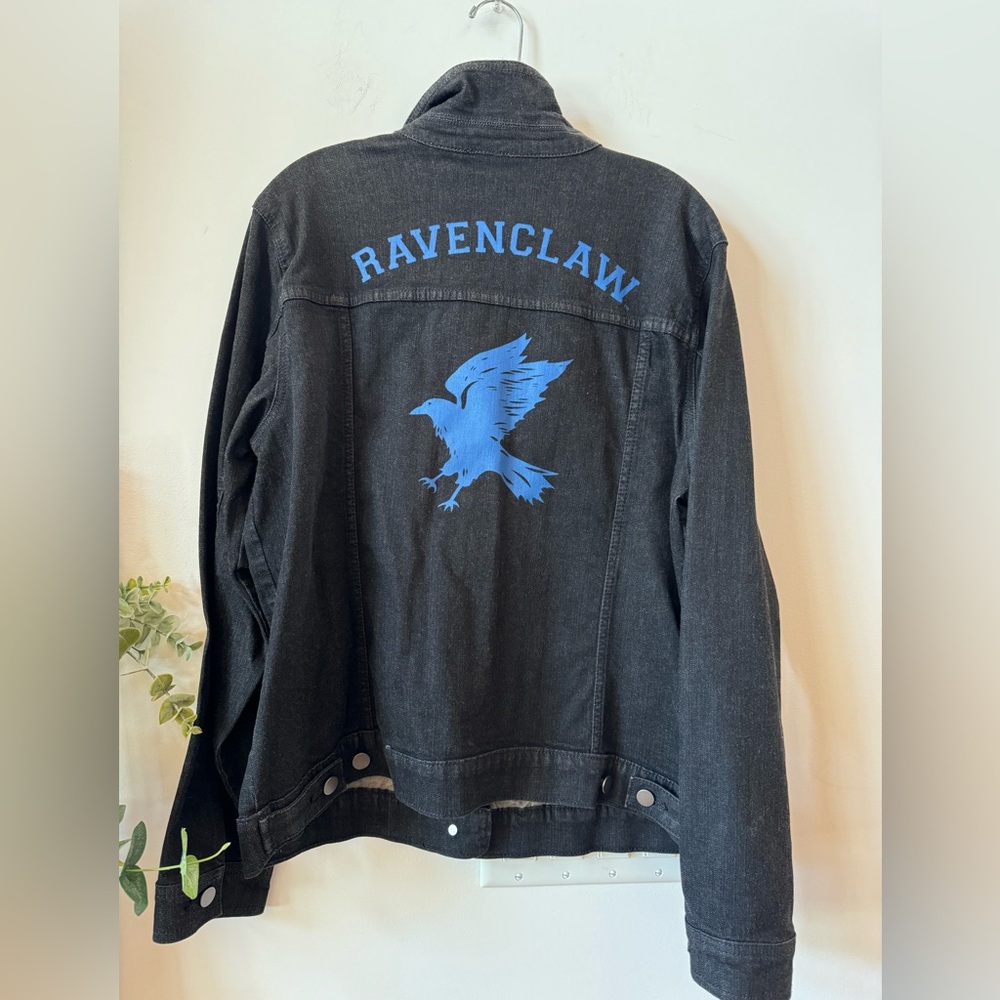 Womens Junior Black Blue Denim Harry Potter Ravenclaw Jacket XL